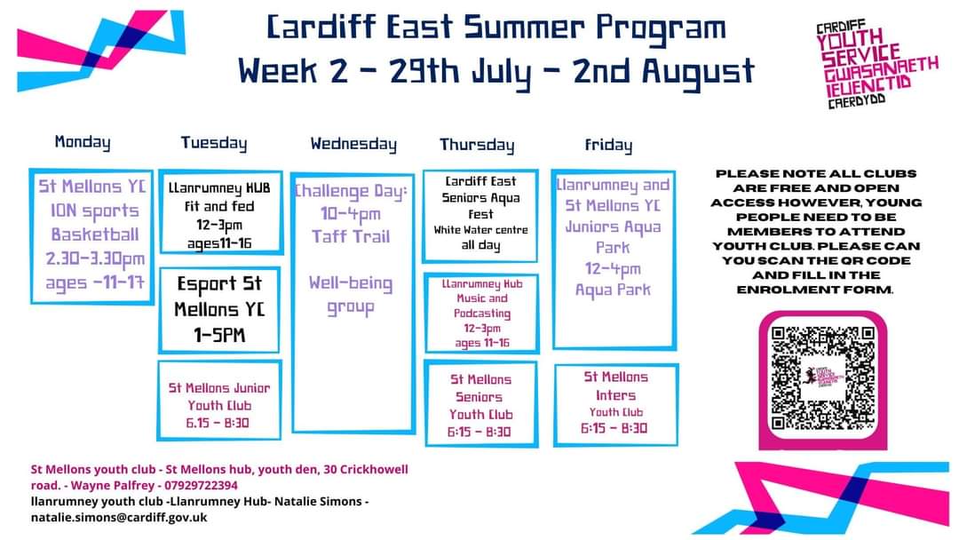 meadowlaneprm's tweet photo. FAO yr 6 families week 1-4 summer programme from @YouthCardiff https://t.co/dG5vpUM3b7