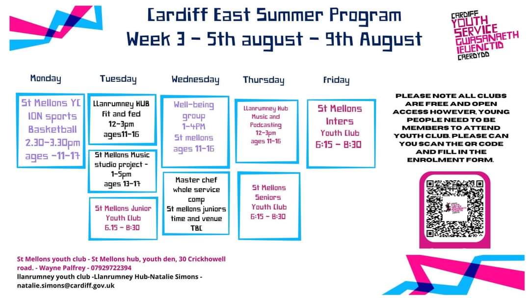 meadowlaneprm's tweet photo. FAO yr 6 families week 1-4 summer programme from @YouthCardiff https://t.co/dG5vpUM3b7