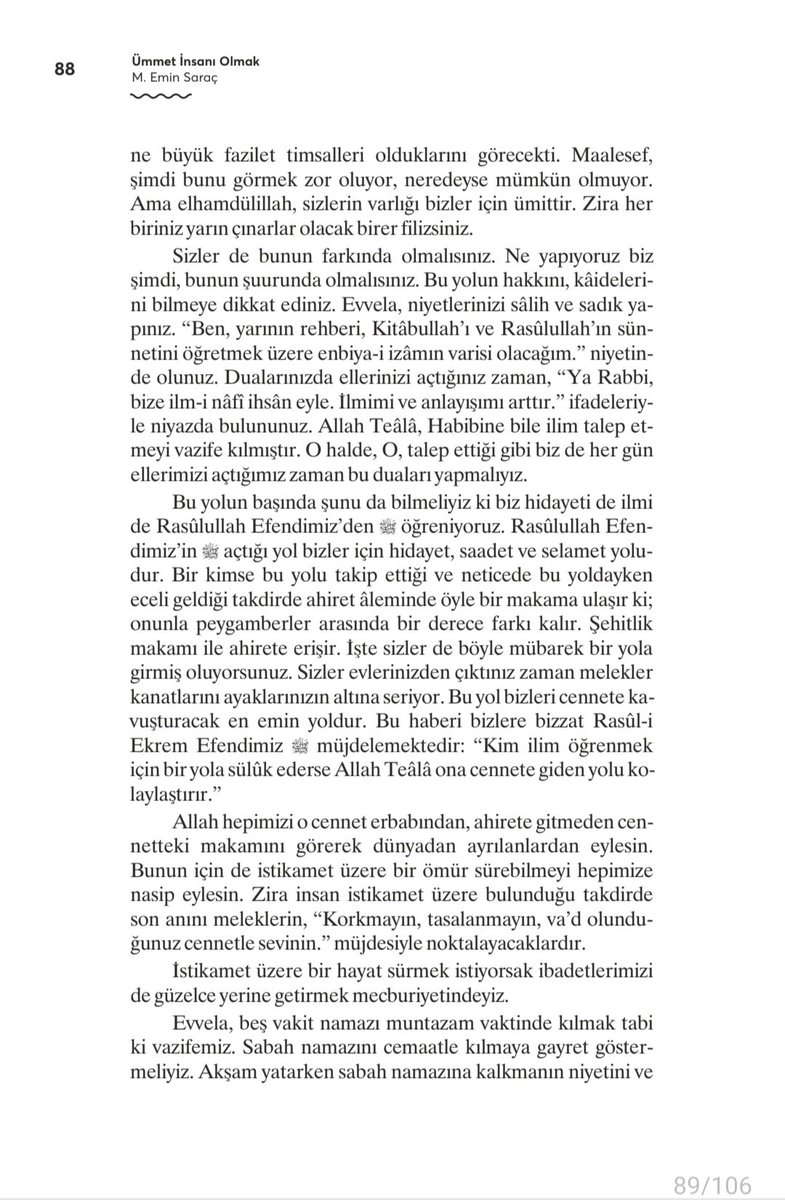 senturkahmedd's tweet photo. Rahmete vesile olması niyazıyla... 

Merhum Emin Saraç Hocaefendi'den Gençlere Tavsiyeler 

1. İstikamet üzere bir hayat sürmek istiyorsak ibadetlerimizi güzelce yerine getirmek mecburiyetindeyiz. https://t.co/cEvJmU71rc