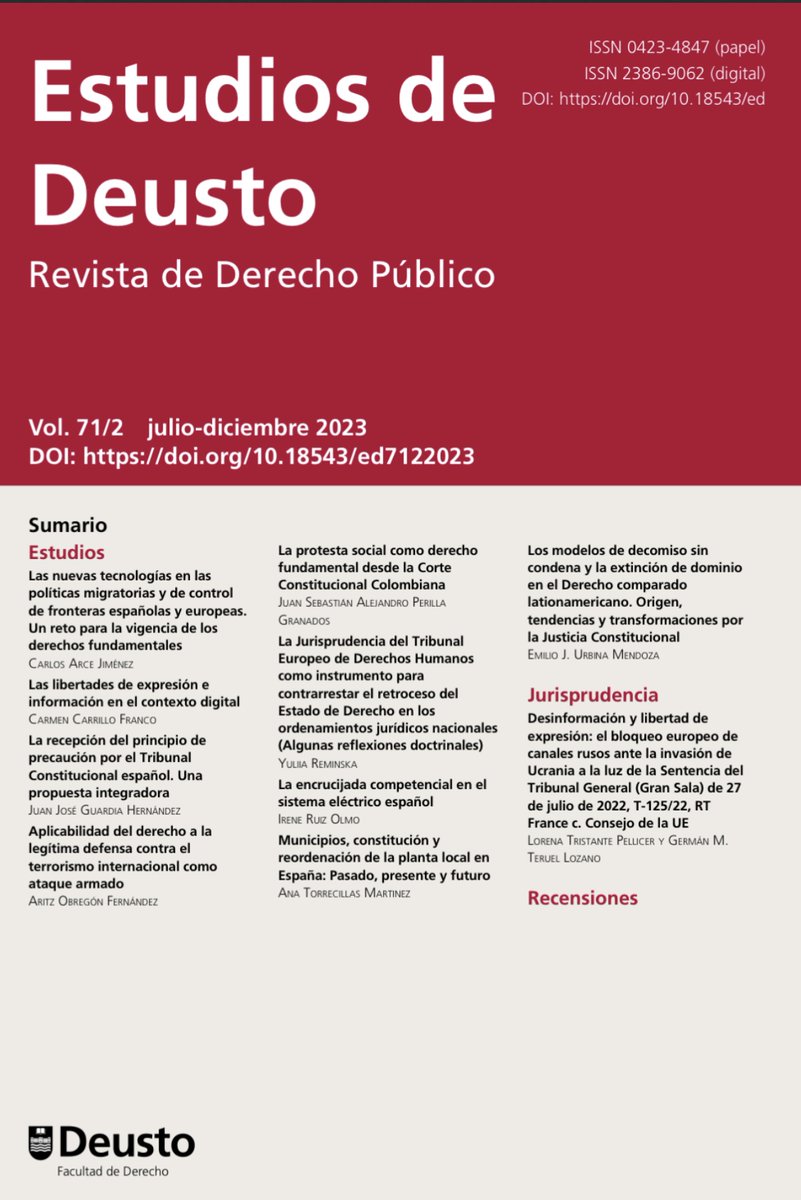 Revista de <a href="/deusto/">Universidad Deusto - Deustuko Unibertsitatea</a>

Modelos Conceptuales del Decomiso civil o sin condena y la Extinción de Dominio.

Autor: 

Emilio J Urbina Mendoza
<a href="/ejubim/">Emilio J. Urbina M.</a> 

Disponible en: 

revista-estudios.revistas.deusto.es/article/view/2…