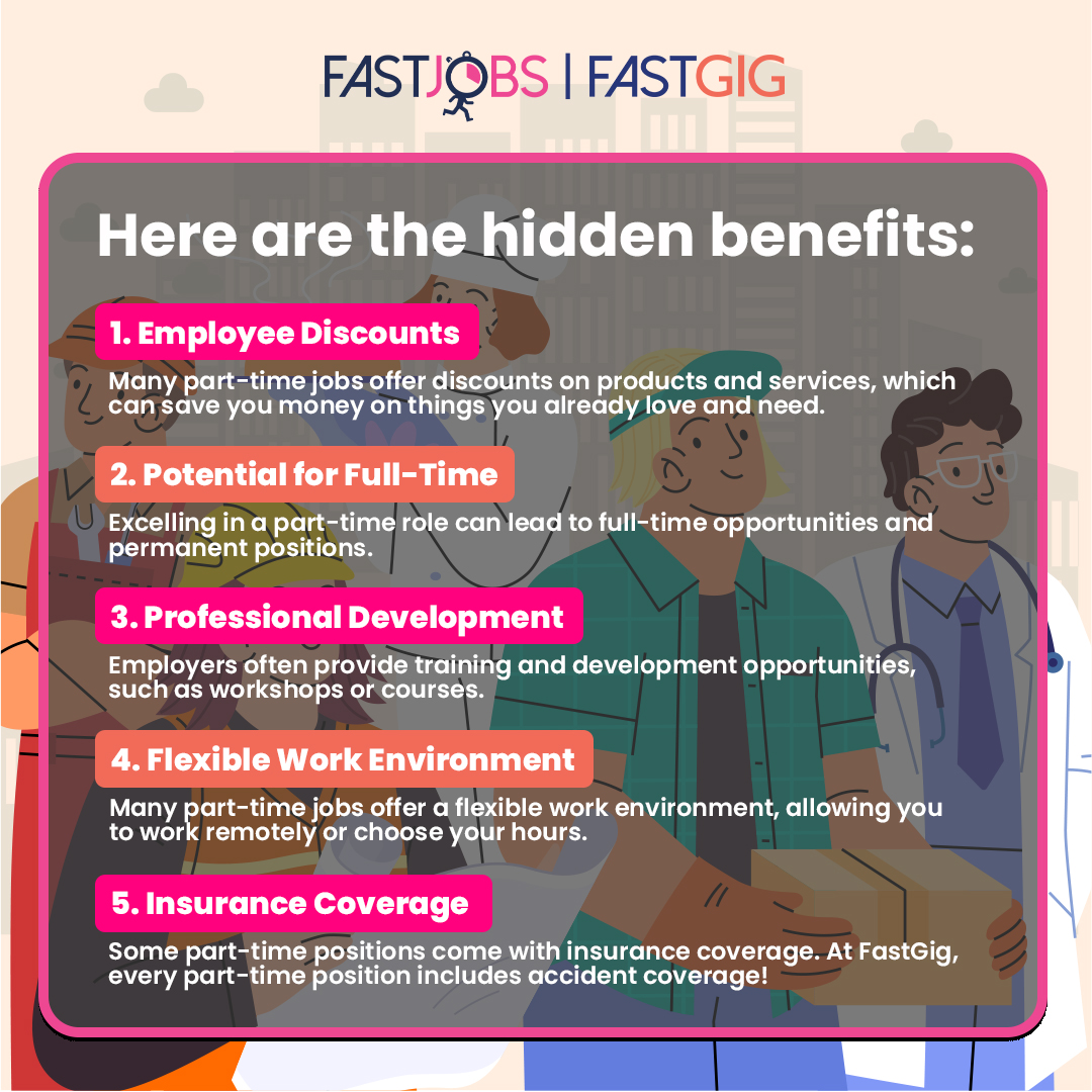 FastGigMY's tweet photo. Think part-time jobs are just about earning extra cash? Uncover the unexpected benefits of part-time work! From flexibility to skill growth, there's more than meets the eye. 🌟💼
#HiddenBenefits #PartTimePro #JobBenefits #WorkBenefits #CareerBoost #fastjobs #fastgig https://t.co/uhYOtl1UVx