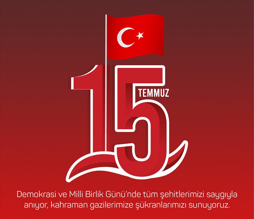 Demokrasi ve Milli Birlik Günü’nde tüm şehitlerimizi saygıyla anıyor, kahraman gazilerimize şükranlarımızı sunuyoruz. #15Temmuz