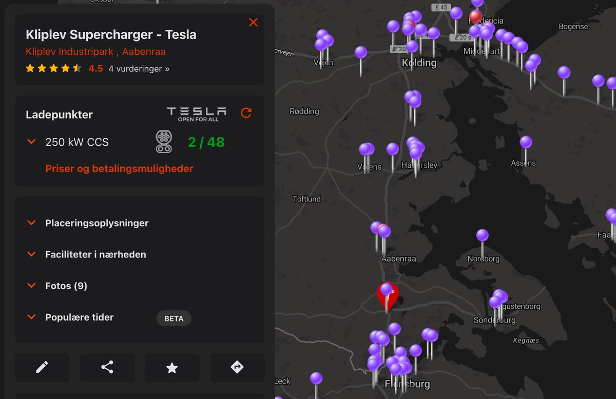 andersjorgensen's tweet image. Charging infrastructure is put under pressure in DK atm, two of the biggest charging stations on highway E45 are almost fully loaded! #summerchargingvibes