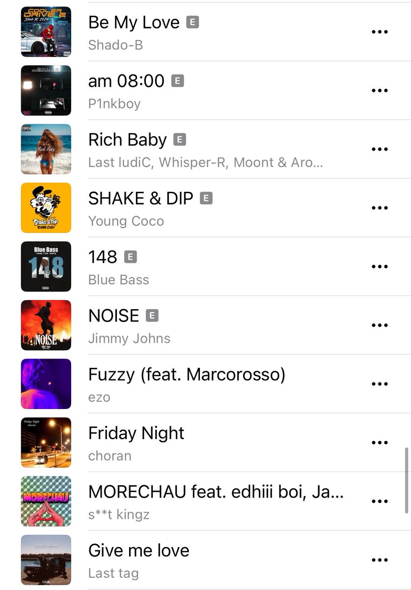 kfp_harland's tweet photo. #月間PLAYLIST
20曲追加

DJ TATSUKI
Young Coco
チプルソ &amp; KazBubble
STICKY BUDS
Sitissy luvit
Tommy Nemus &amp; DJ DATABASE
Vue du monde
MANTLE as DANDRILL
武士
VAPESHARK
BOMB WALKER &amp; MASS-HOLE
Shado-B
P1nkboy
Last ludiC
Blue Bass
Jimmy Johns
ezo
choran
s**t kingz
Last tag https://t.co/8R53jrmHnI