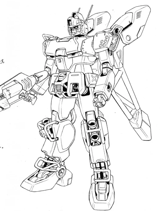 #ガンダムあまり知られていないかもですがギャザビの頃のデザインには既知機種に寄せた隠し意匠があります。マドロックのキャノンはGMキャノンから同脚スラスターはアレックスからGMジャグラーのボールの砲はアレックスのライフルEz8HMCの額やバックパックはGMスナイパー2から 