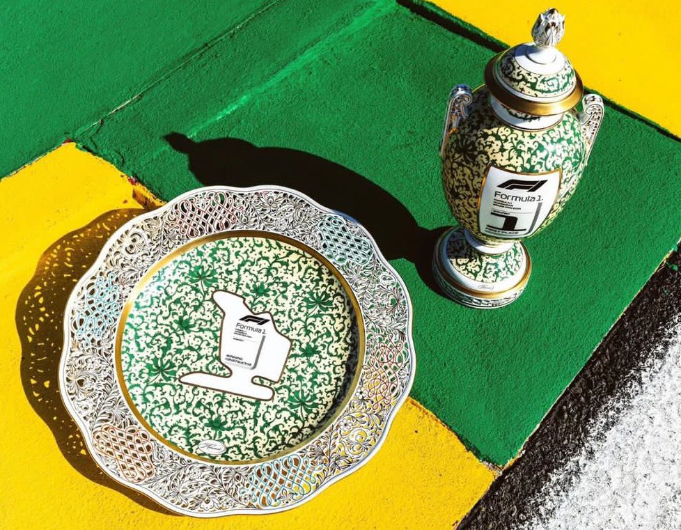 SCUDERIAFEMBOY's tweet photo. the trophies for the hungarian gp this year, STUNNING! https://t.co/ttyGJm4xnk