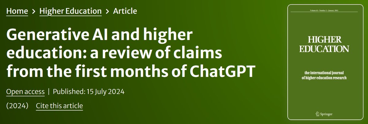 Lasse X Jensen / @lxjensen.bsky.social (@lxjensen) on Twitter photo In our new paper, we discuss the claims about #genAI that appeared in higher education media in the first wild months after #ChatGPT was released.
doi.org/10.1007/s10734…
Out today in Higher Education.
Collab between @KU_GlobalHealth, <a href="/CRADLEdeakin/">CRADLE: Assessment. Digital. Learning.</a>/<a href="/margaret_bea/">Margaret Bearman</a>, and <a href="/thePHFI/">Public Health Foundation of India (PHFI)</a> In our new paper, we discuss the claims about #genAI that appeared in higher education media in the first wild months after #ChatGPT was released.
doi.org/10.1007/s10734…
Out today in Higher Education.
Collab between @KU_GlobalHealth, <a href="/CRADLEdeakin/">CRADLE: Assessment. Digital. Learning.</a>/<a href="/margaret_bea/">Margaret Bearman</a>, and <a href="/thePHFI/">Public Health Foundation of India (PHFI)</a>