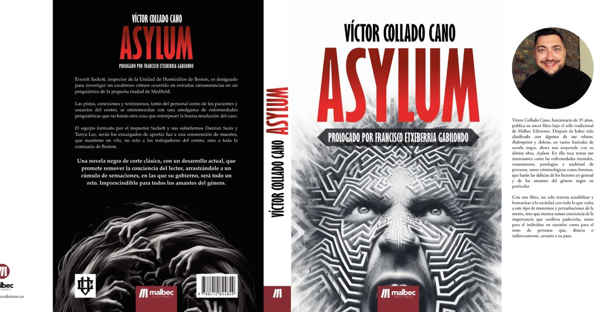 Aquí está.
Os presento la portada de mi nueva novela, #Asylum, de la mano de <a href="/malbecediciones/">MalbecEdiciones</a>.
La cubierta no deja indiferente a nadie, y a mí la verdad, es que me encanta.
Viene en una encuadernación clásica con solapas, y podréis echarle el guante a partir de septiembre.
🔥🔥🔥