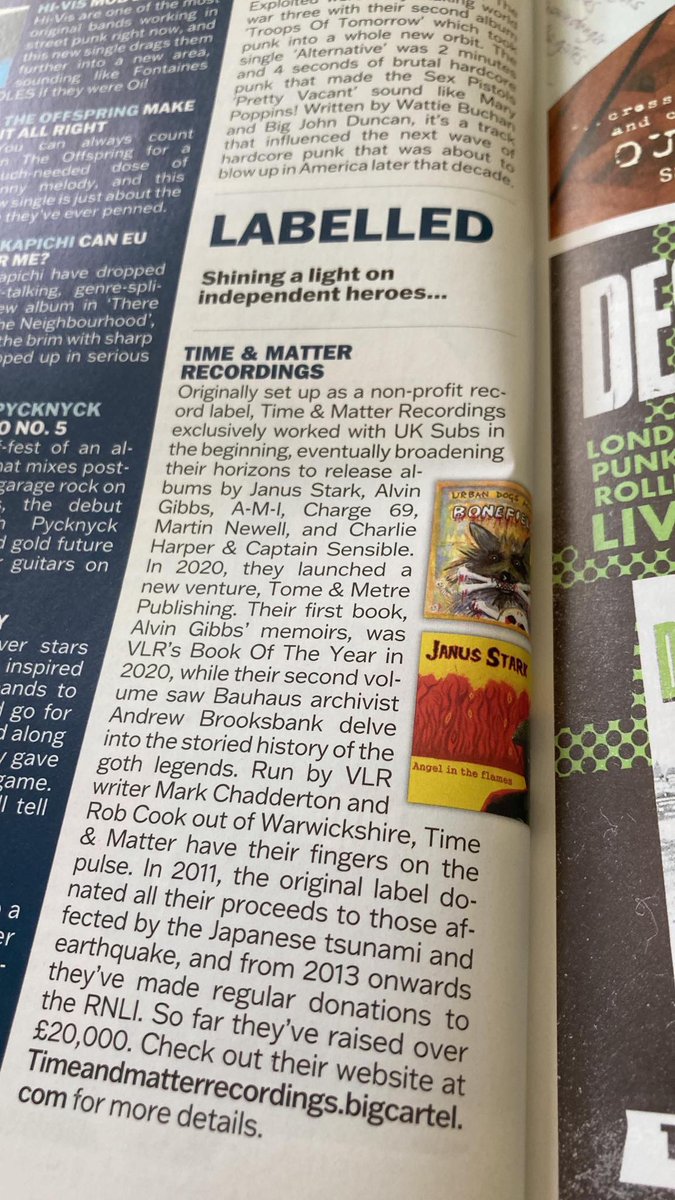 Thank you to @ViveLeRock1 Vive Le Rock magazine for doing a small feature on our little label in one of their recent issues… 😘🙏