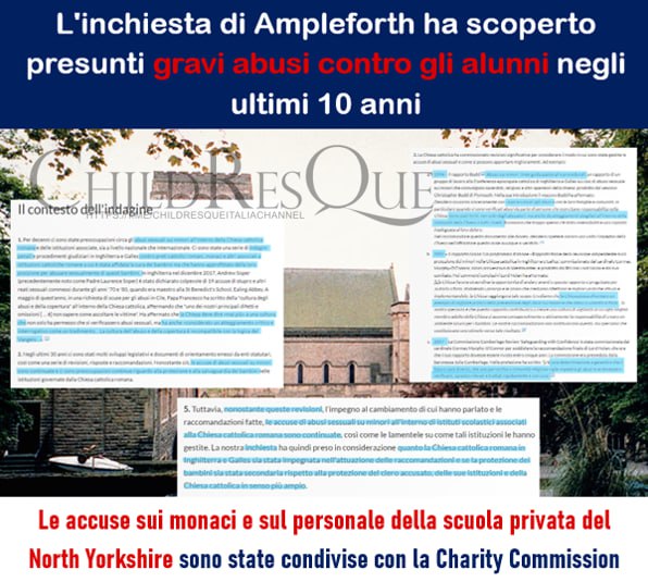 Bera49164308's tweet photo. ✝️👹ABUSI TERRIBILI NELLA SCUOLA BENEDETTINA✝️
Un'#indagine ha portato alla luce una serie di gravi #accuse di #abusi commessi nei confronti degli alunni.
#15luglio
#News_UK_England #Child_Abuse #Church_Child_Abuse #Catholic_Church
https://t.co/4mI9ghwEYj https://t.co/POIZIjul2f