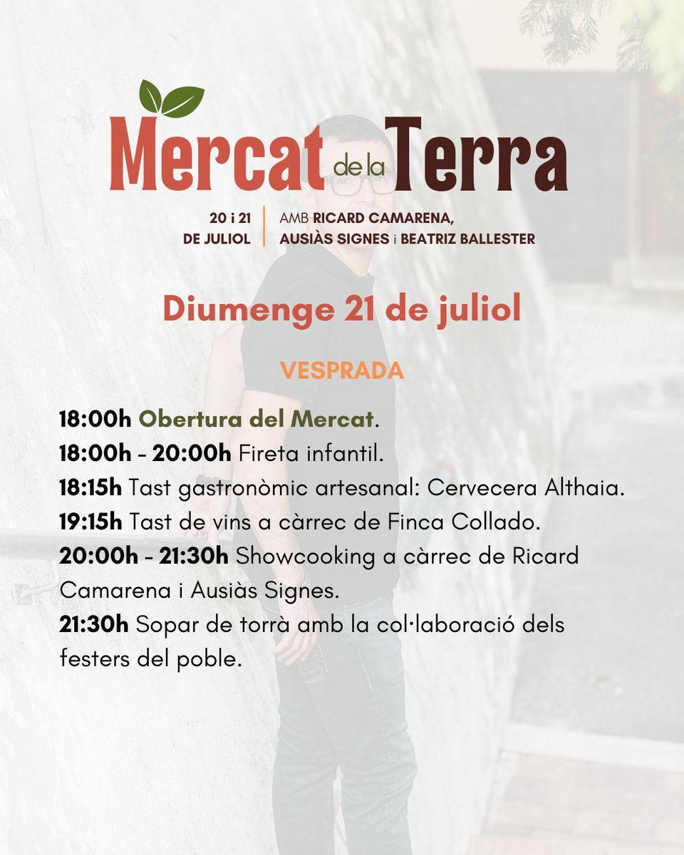 😋Productes i xefs de la terra el pròxim cap de setmana a Barx!

#LExquisitMediterrani al Mercat de la Terra amb <a href="/BarxTurisme/">Barx Turisme</a> 👇