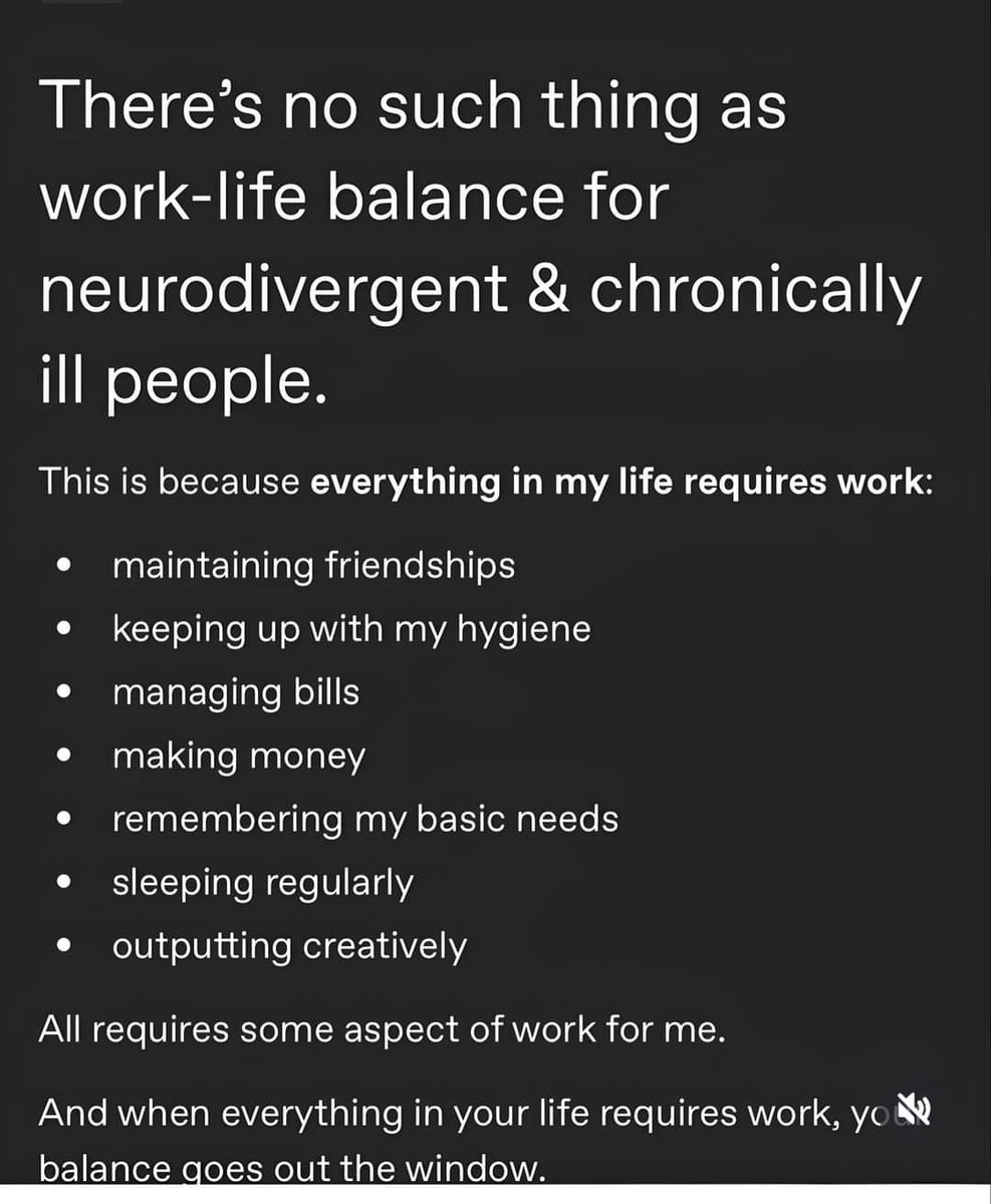 Omg this
I try so so hard to keep up with everything but man some days/weeks I can only focus on one or 2 and some I can do more but I end up burned out
I wish life wasn't so hard