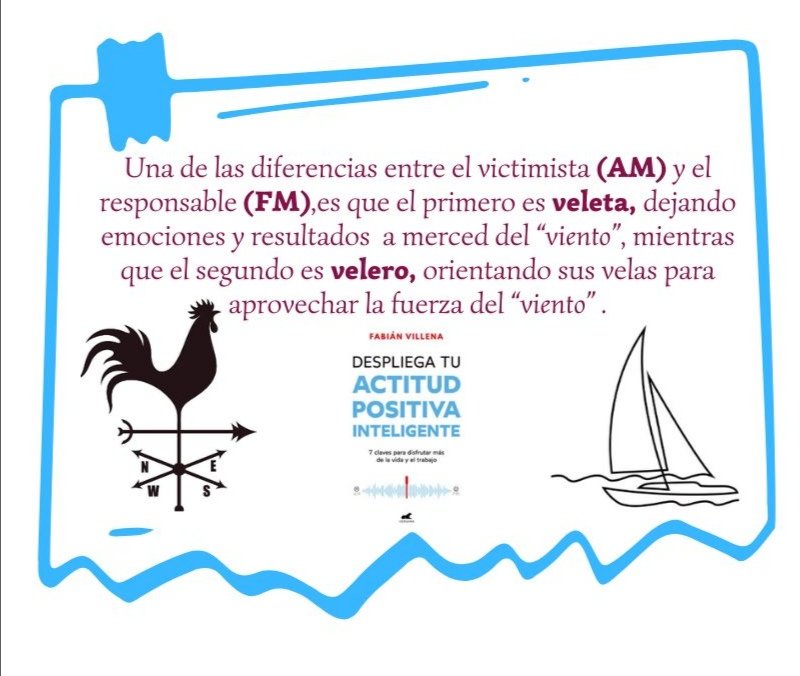 ¿Qué actitud adoptas
ante los acontecimientos, la de  veleta o la de  velero? <a href="/fabian_villena/">Fabián Villena</a>
#DespliegaTuActitudPositivaInteligente