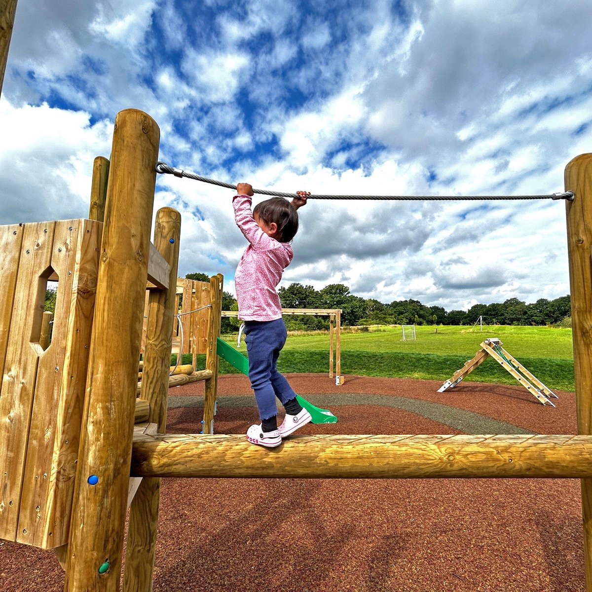 SawscapesP's tweet photo. Our Design Manager's daughter had an absolute blast visiting Greatham Village Play Area this weekend! 🌳✨

He said, being there and seeing it enjoyed by the community makes all the hard work worthwhile!

Swipe to see her joyous moments 📸👉

#SawscapesPlay #Local #WeekendFun https://t.co/fRTHSuvBKI