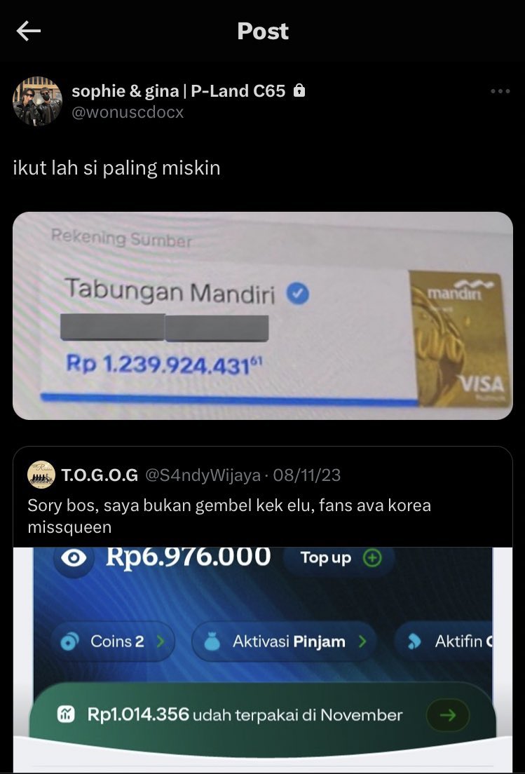 inikan uang lu ada 1M ya <a href="/wonuscdocx/">sophie & gina | P-Land C65</a>  balikin uang gue 68jt dong😂 duit 1M buat apa si elza muka lu juga ga berubah berubah tetep jelek tongos dekil bau matahari mending balikin semua uang buyer buyer yang lu scam masa buat biaya kemo mama lu pake uang haram si elza gak berkah