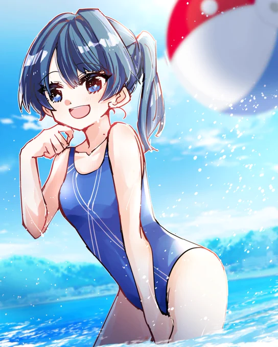 海で遊んでる村野とメンバーがみたい #蓮ノ空美術部 #海の日 