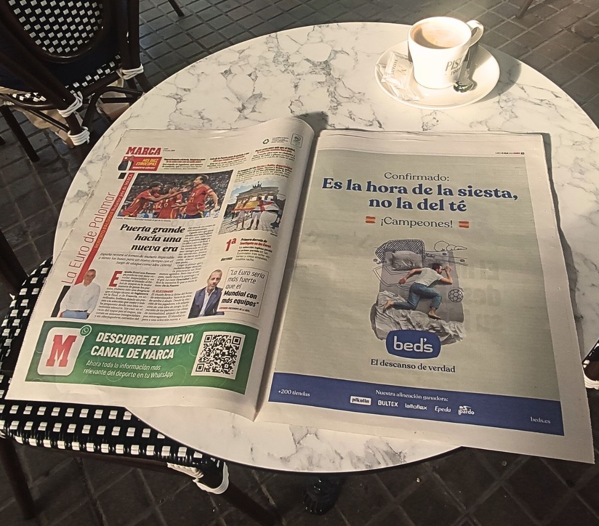 ¡Aunque no estemos muy descansados, qué bien ha sentado hoy el primer café de la mañana sabiendo que somos campeones de Europa! Enhorabuena equipo y gracias a <a href="/marca/">MARCA</a> por dejarnos un hueco para decir que la siesta siempre gana 🙌

#EURO2024 #España #diarioMARCA
