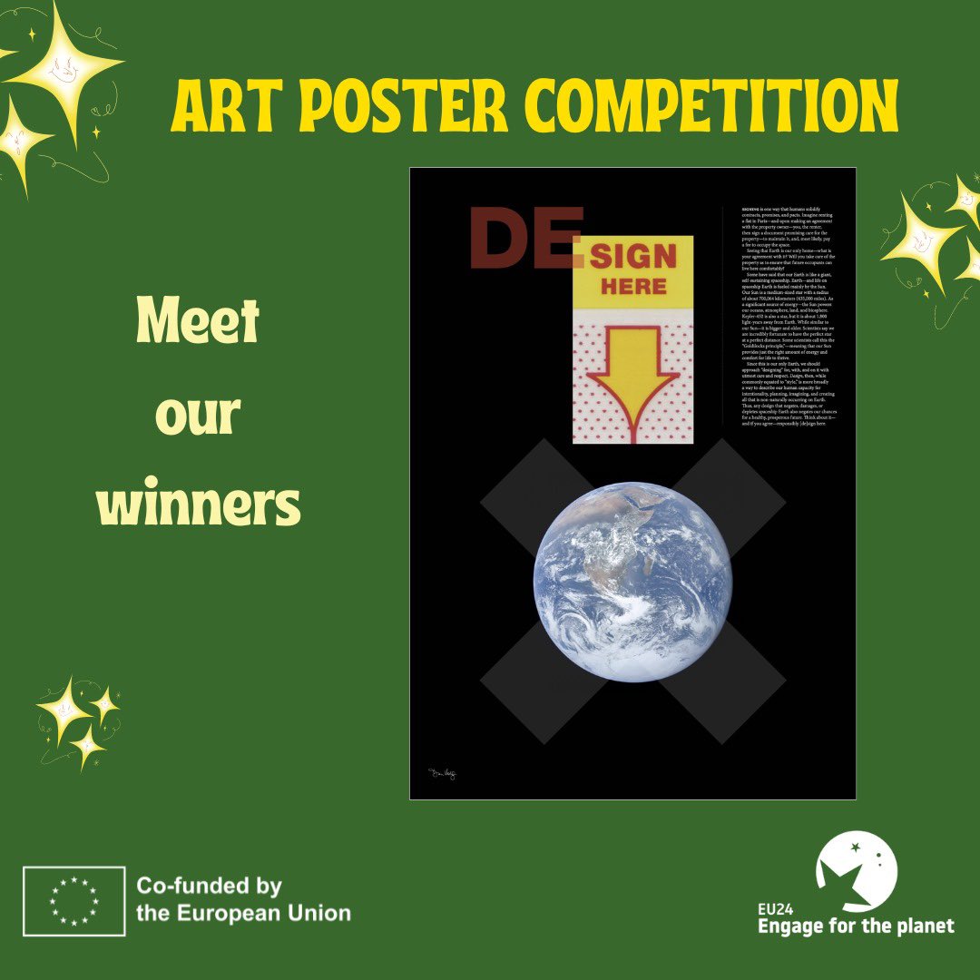 EU24_4THEPLANET's tweet photo. 🌍🎨 EU24 Poster Competition: Blending Creativity &amp; Advocacy! 🎨🌍

Young artists and activists spotlight climate issues through stunning posters. Explore their visions and solutions for a sustainable future.

📲 See all submissions on our e-democracy platform!

Part 1/2 https://t.co/9ZFIsP6L5C