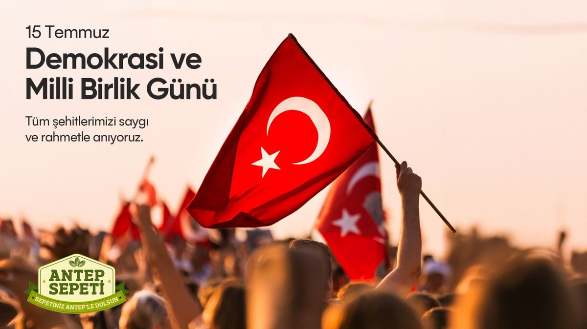 AntepSepeti's tweet photo. 15 Temmuz Demokrasi ve Milli Birlik günü kahraman milletimizin demokrasi bayramıdır. Milli irademize sahip çıkmak için canlarını feda eden aziz şehitlerimizi saygı ve rahmetle, kahraman gazilerimizi minnetle anıyoruz. 
Tüm şehitlerimizin ruhu şad olsun. https://t.co/tlFhOlpfLO