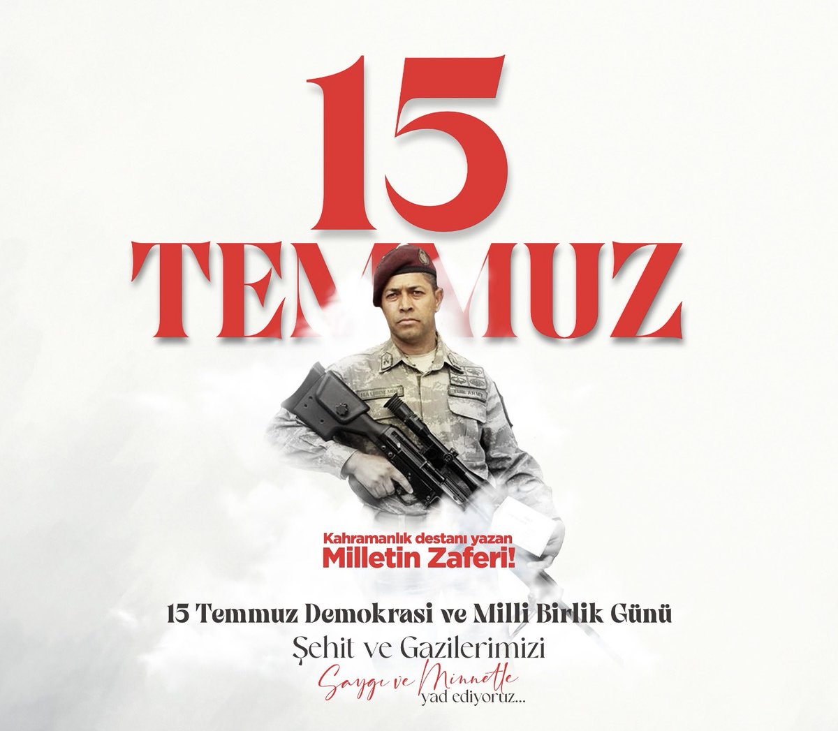 Aziz Milletimizin devletine, vatanına ve istiklaline sahip çıkarken destan yazdığı #15Temmuz Demokrasi ve Milli Birlik Günü’nde şehit düşen kahramanlarımızı rahmetle anıyor, gazilerimize şükranlarımızı sunuyoruz. #MilletinZaferi 🇹🇷