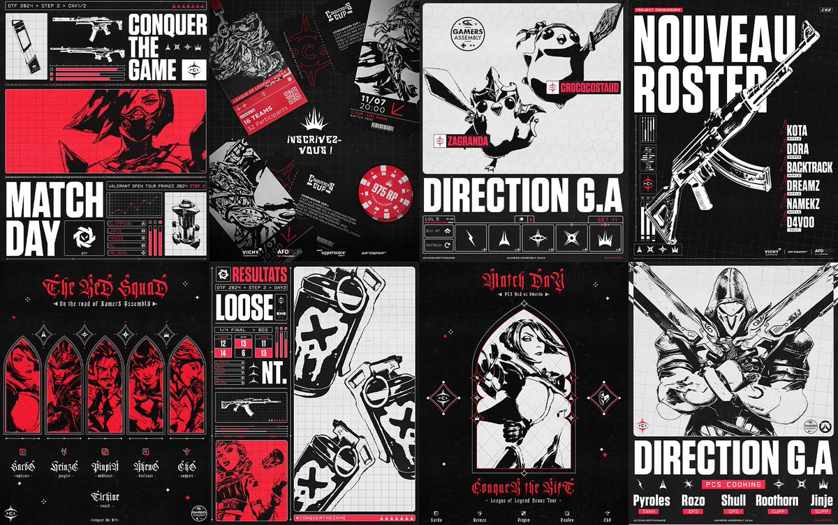 Quelques créas pour la mif' PCS ! ❤️🖤
#LOL #TFT #CS #Valorant #Overwatch 
#PCSFAMILY