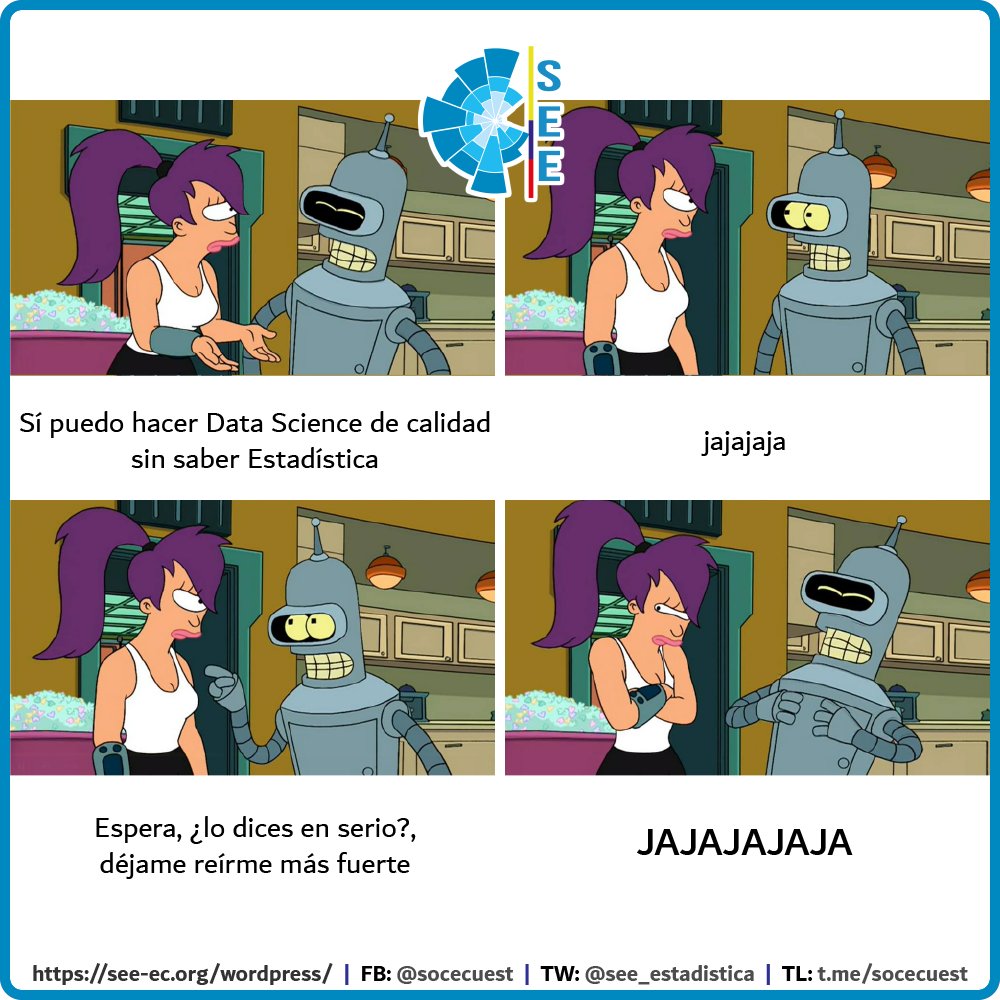 see_estadistica's tweet photo. Cuando crees que puedes hacer Ciencia de Datos sin tener bases estadísticas...
#DataScience | #AnalisisDeDatos | #DataScience | #Estadística | #InteligenciaArtificial | #CienciaDeDatos | #python | #rprograming | #MachineLearning | #StatMeme | #HumorEstadistico https://t.co/b44NEkbyZ6