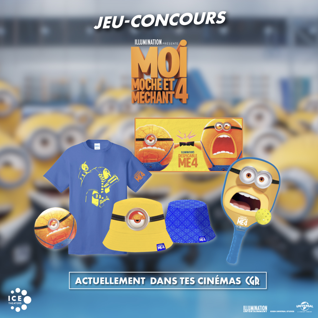 MOI, MOCHE ET MÉCHANT 4 est actuellement à découvrir dans tes cinémas CGR ! 🥳 Pour l'occasion tente ta chance pour remporter un pack de goodies spécial été aux couleurs du film.
Pour participer :
👉 Follow <a href="/CGRCinemas/">CGR Cinémas</a>
👉 RT
Tirage au sort le 22/07 sur les réseaux sociaux CGR.