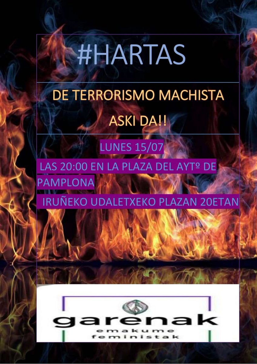 Garenak_RadFem's tweet photo. 58 asesinatos de mujeres en lo que va de año 2024
Cinco mujeres asesinadas este fin de semana
Nada que celebrar!!
Salimos de nuevo a las plazas a gritar:
#AskiDa 
#TerrorismoMachista

Hoy. Plaza del ayuntamiento de Iruña
A las 20, 00h
Udaletxeko plazan https://t.co/iIZqnsaDjJ