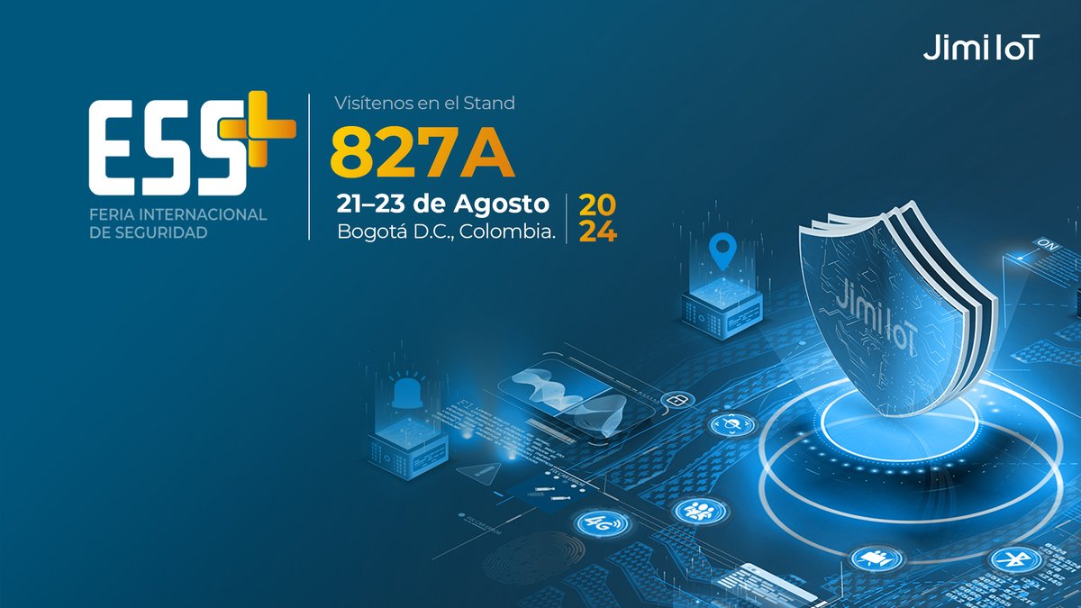 We are pleased to announce that Jimi IoT will be exhibiting at the 𝐄𝐒𝐒+𝟐𝟎𝟐𝟒, taking place from 𝐀𝐮𝐠𝐮𝐬𝐭 𝟐𝟏-𝟐𝟑 𝐚𝐭 𝐂𝐨𝐫𝐟𝐞𝐫𝐢𝐚𝐬, 𝐁𝐨𝐠𝐨𝐭á 𝐃.𝐂., 𝐂𝐨𝐥𝐨𝐦𝐛𝐢𝐚.We cordially invite you to visit us at 𝐁𝐨𝐨𝐭𝐡 #𝟖𝟐𝟕𝐀,