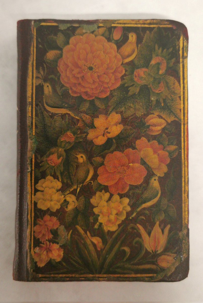 acgbianchi's tweet image. An exquisite lacquered binding (📷 upper board and doublures) from a miniature Persian manuscript in @theUL collection. It also contains several illustrations, painstakingly painted. @YasminYf227 and @iamkristinesr, we should look at it together!