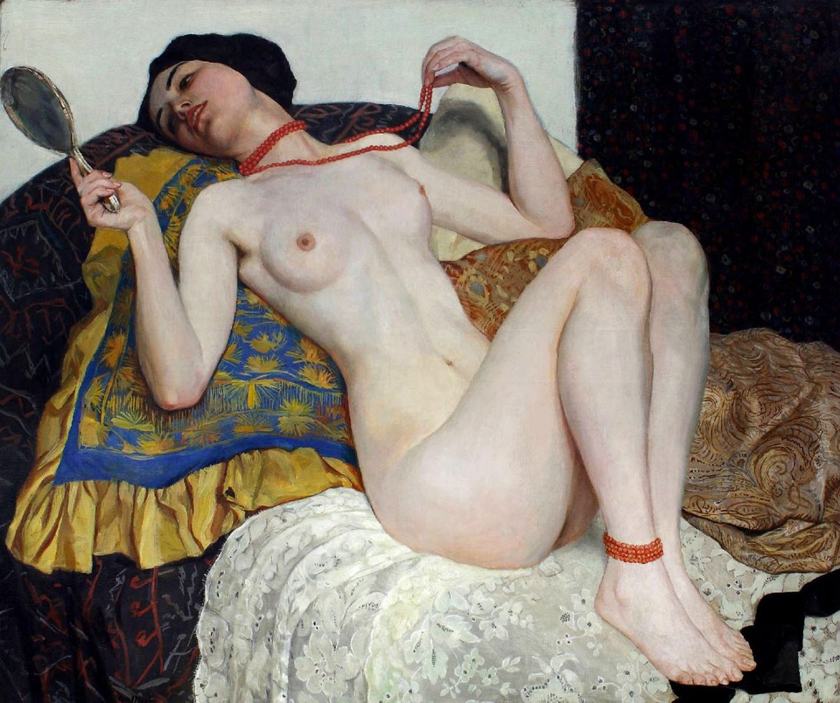 Female Nude, The Coral-Chain - Wilhelm Gallhof (1917)