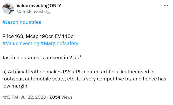 stokkinvesting's tweet photo. #JGTL #JaschGauging hits ALL TIME HIGH 895!
#JGTL Mcap itself is now 400cr+ ...WOW!
#JaschInd demerger play, is so far 2.5x in 1 year
#Valueinvesting #Multibagger https://t.co/OtCNHdfFJ2