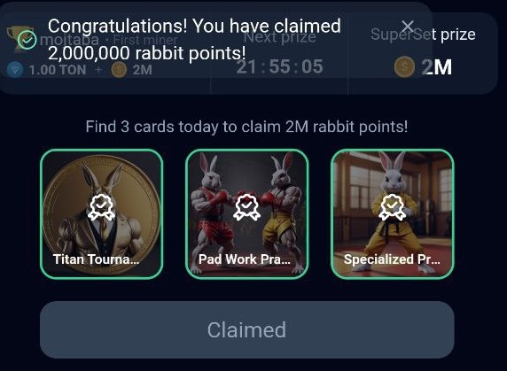 Today #SuperSet for Rocky Rabbit.

Go claim your reward now!

#ton #RockyRabbit