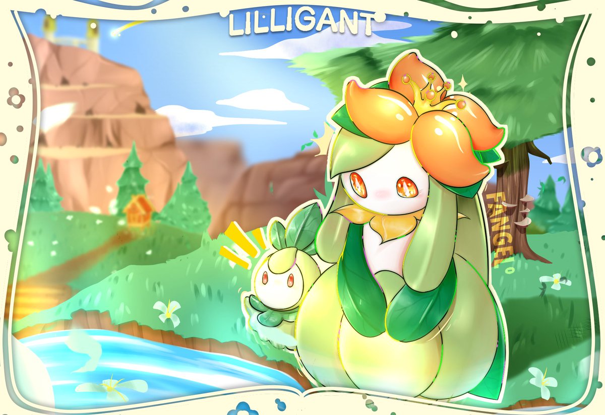 Forgot to upload it at its time, but did a little something for the <a href="/pkmnbwzine/">Love Letter to Unova 💌</a>, my favorite Pokémon Liligant! 

Go check the project, it has so many great artists