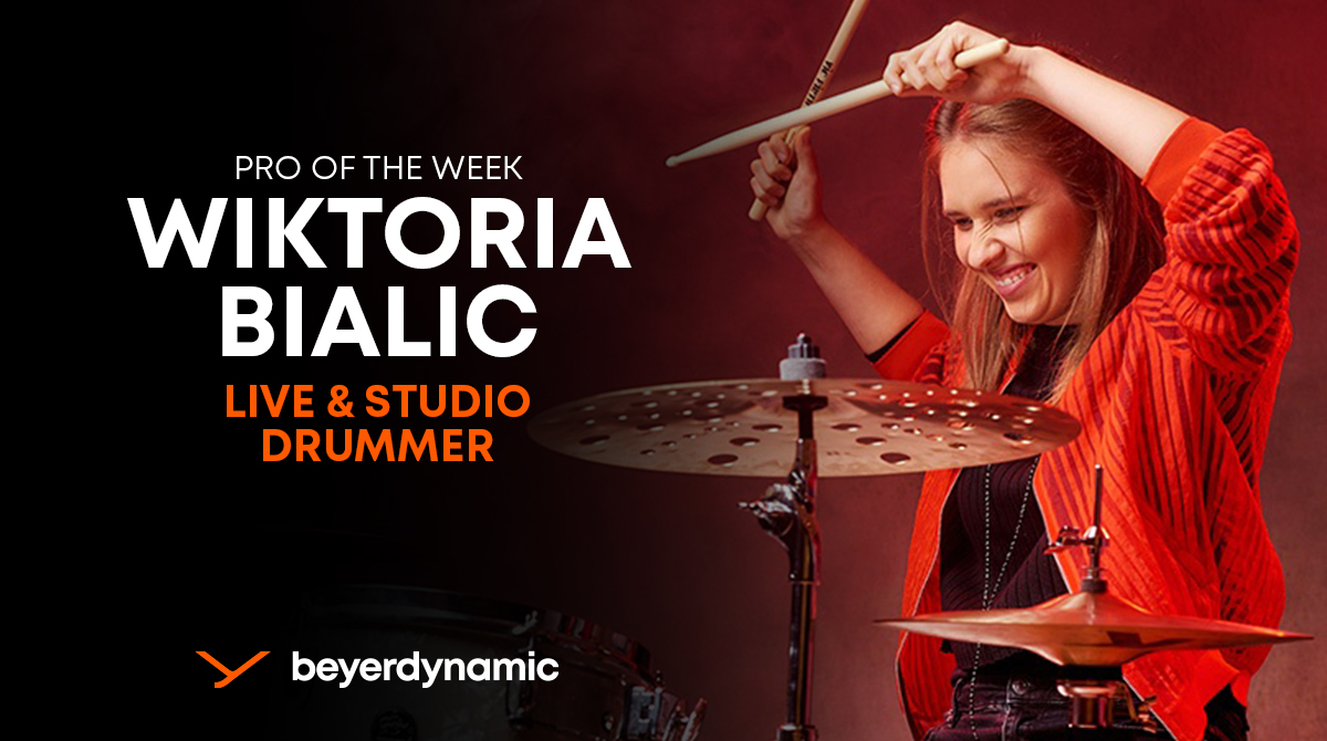 beyerdynamic's tweet image. Meet Wiktoria Bialic, our #PROoftheweek: &quot;The M160 is my favorite! I love using it on hi-hat, overheads or as room mics. It gives me a warm and dark sound. It works perfectly in my acoustically challenging room&quot; 🎶🎤 #beyerdynamic