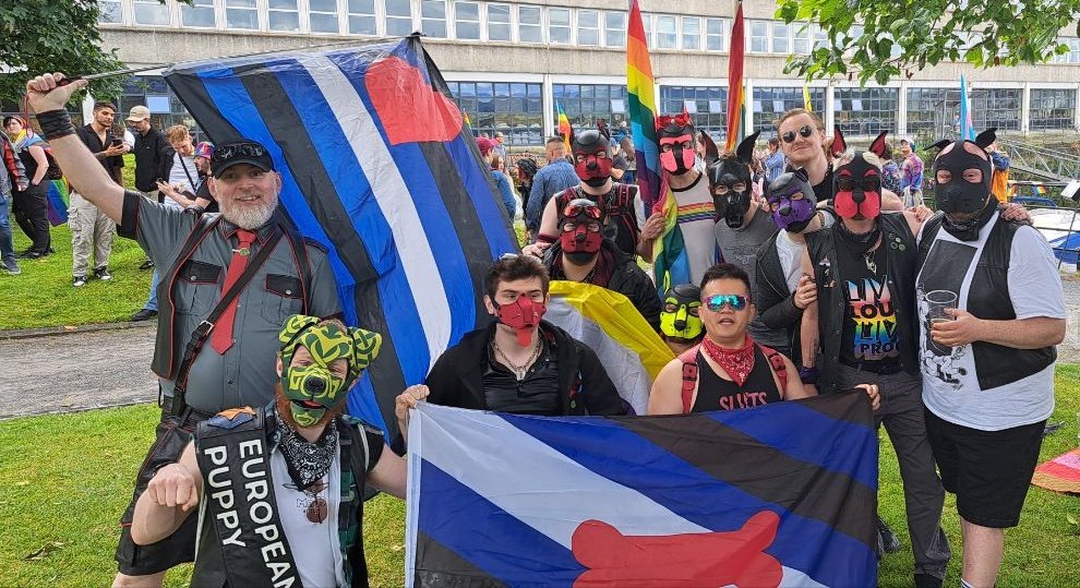 PupsOfIreland's tweet photo. More of the Pups &amp; Leathermen who marched at a unfortunately damp @LimerickPride on Saturday.

Great to see the growth of the Irish kink scene, extending to prides across the country.

Hope all y'all had a great time regardless of the rain! https://t.co/ASfbruyMcO