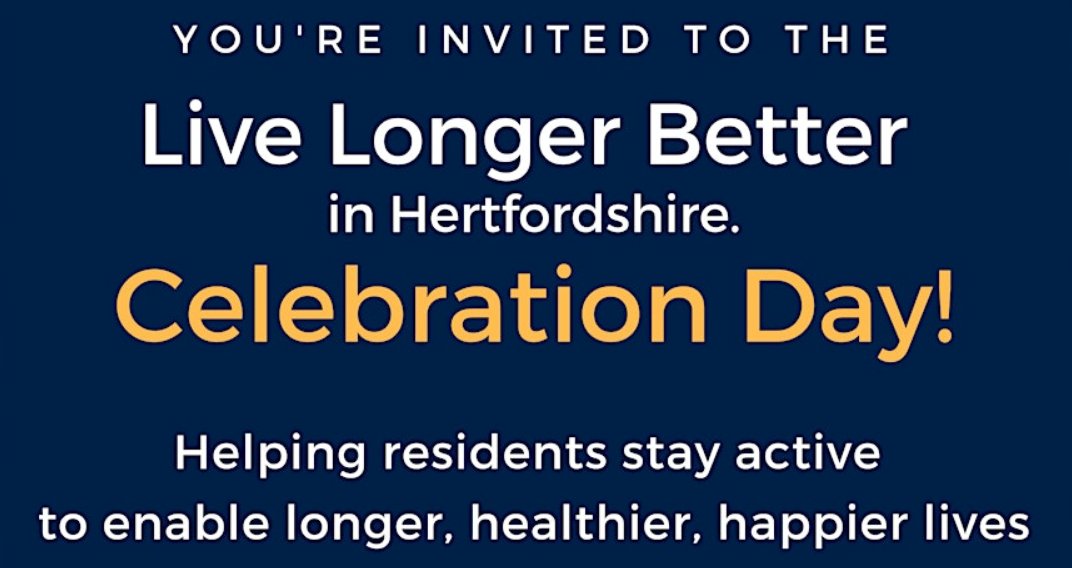 HealthyHubEastHerts (@healthyhubeh) on Twitter photo Live Longer Better Celebration Day 2024 returns on 5 September after last year's huge success that saw 300+ older residents attend!
Book tickets at tinyurl.com/4mhb35pt to learn about #PhysicalActivity, listen to guest speakers and join in with taster sessions <a href="/sportinherts/">Herts Sport & Physical Activity Partnership (HSP)</a> Live Longer Better Celebration Day 2024 returns on 5 September after last year's huge success that saw 300+ older residents attend!
Book tickets at tinyurl.com/4mhb35pt to learn about #PhysicalActivity, listen to guest speakers and join in with taster sessions <a href="/sportinherts/">Herts Sport & Physical Activity Partnership (HSP)</a>