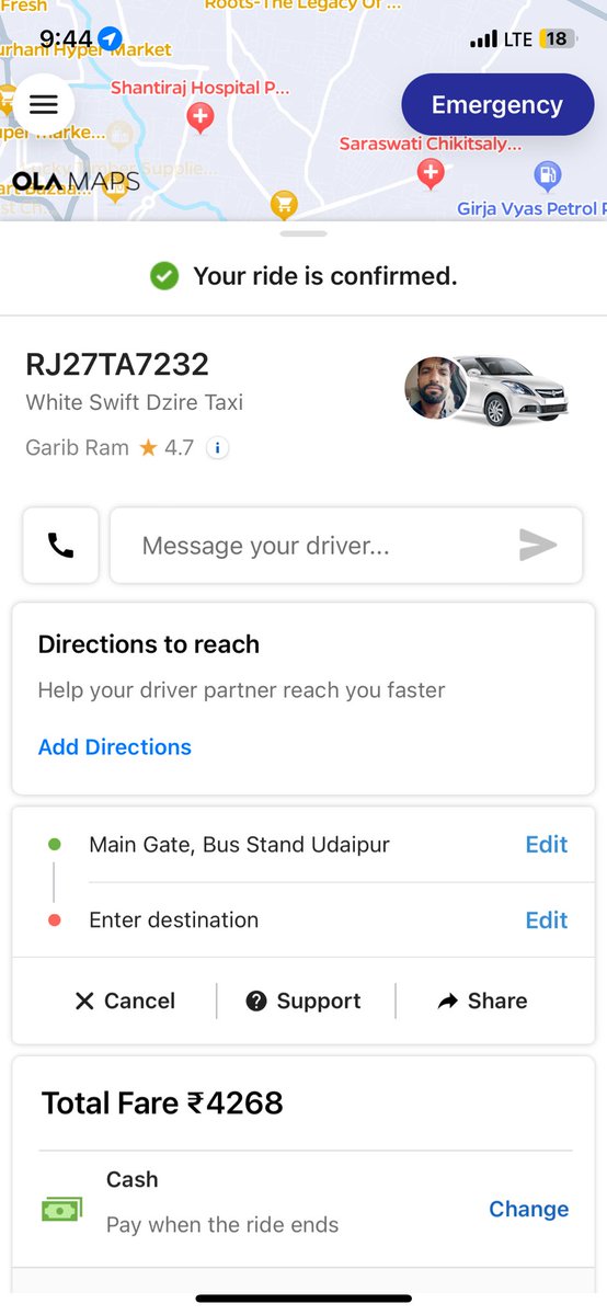 DevShah32's tweet photo. @Olacabs  @ola_supports 
I want to bring to your attention a very unpleasant experience I had with one of your outstation cabs last night. Below is the information of the cab driver. I kindly request that strict action be taken against the driver https://t.co/tRFN9meZzX