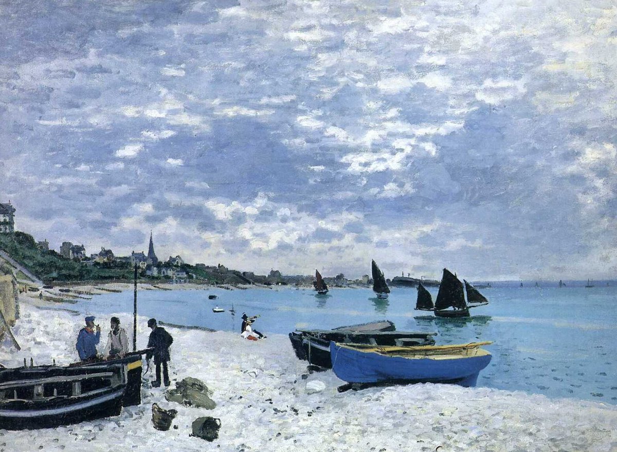 impression_ists's tweet photo. Claude Monet, The Beach at Sainte-Adresse https://t.co/hqsMONfegM