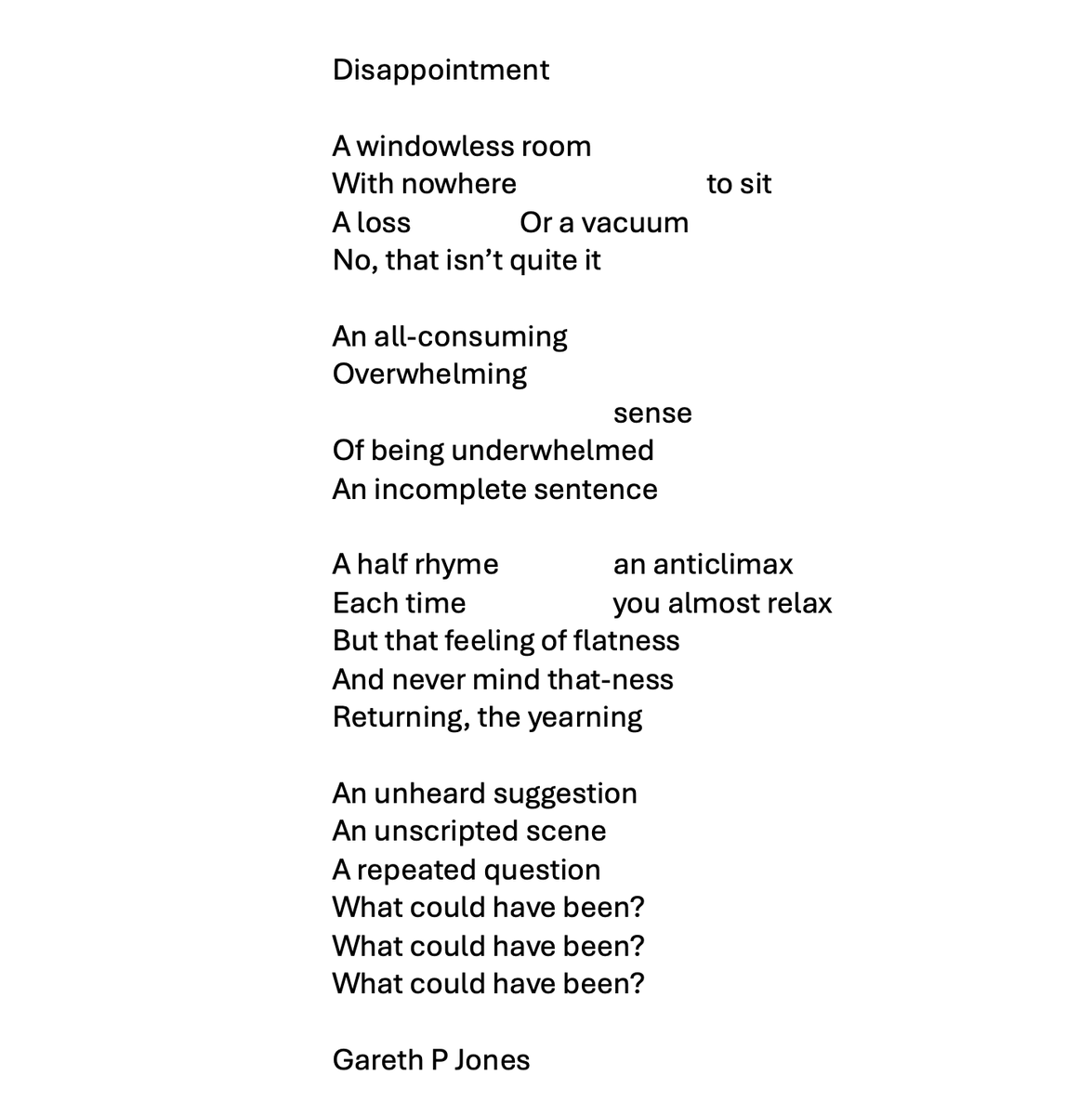 jonesgarethp's tweet photo. I've written a disappointing poem about disappointment for anyone suffering for whatever reason today. https://t.co/YeQGsf5hhh