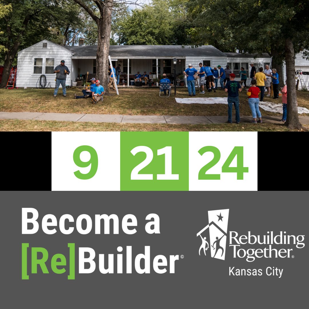 RebuildingKC's tweet image. The clock is ticking to get registered for Rebuilding Day 2024! Join hundreds of other volunteers on Saturday, September 21 complete critical repairs and safety modifications across the community. Learn more at rebuildingtogetherkc.org/rebuilding-day.