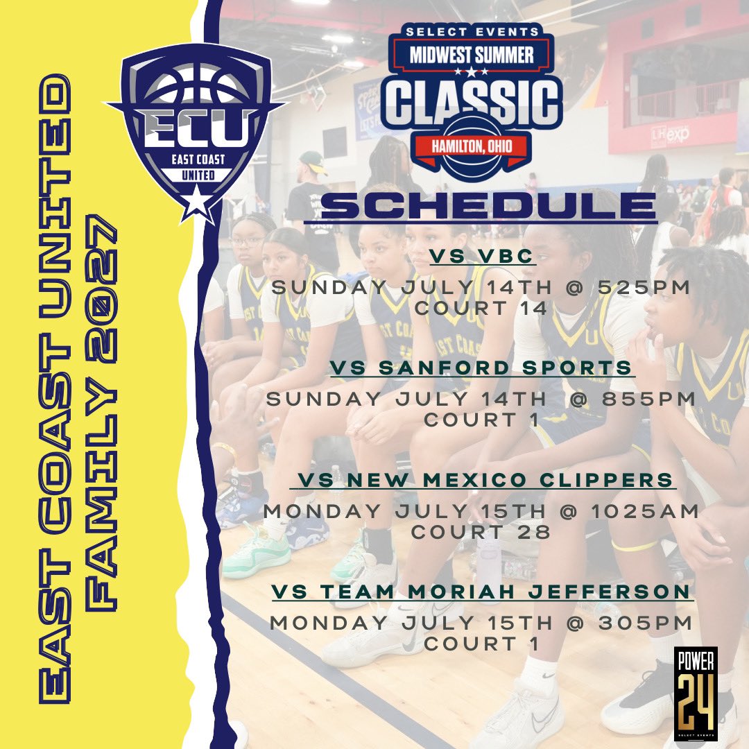 Last day at Midwest Summer Classic. First game today at 10:25 Court 28 <a href="/ECunitedbball/">eastcoastunited</a> <a href="/EcuNflorida/">ECU_NFlorida</a> <a href="/BKHS_GBB/">Bishop Kenny Girls Basketball</a>