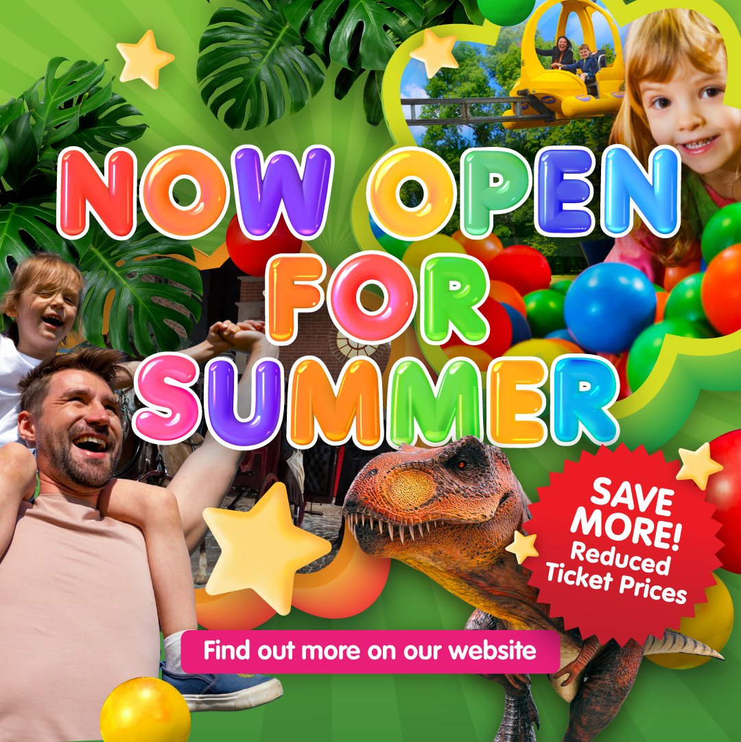 We are now open for the summer! ☀️
Flambards is now open 7 days a week! Join us for lots of family fun!

And with 7 days for the price of 1, you can spread the fun across the week! Reduced prices available both online and on arrival! ✨