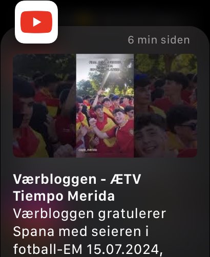 Værbloggen gratulerer Spana med seieren i fotball-EM 15.07.2024, 12:00 M... youtu.be/pZ-wCQ64gL8?si…