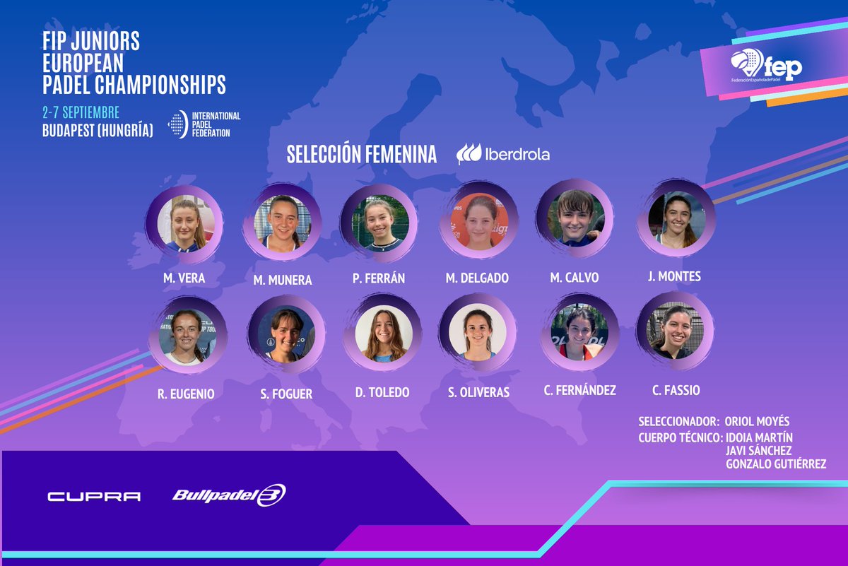 padelfederacion's tweet photo. 𝐈𝐈 𝐄𝐮𝐫𝐨𝐩𝐞𝐨 𝐝𝐞 𝐌𝐞𝐧𝐨𝐫𝐞𝐬 - 𝐅𝐈𝐏 𝐉𝐮𝐧𝐢𝐨𝐫 𝐄𝐮𝐫𝐨𝐩𝐞𝐚𝐧 𝐏𝐚𝐝𝐞𝐥 𝐂𝐡𝐚𝐦𝐩𝐢𝐨𝐧𝐬𝐡𝐢𝐩𝐬

Definidas las selecciones masculina y femenina españolas que competirán en el Europeo de Menores de Budapest.

🗞 https://t.co/HRxwThVhtO

#FEP #padelFEP https://t.co/wmAO0rD9ZQ