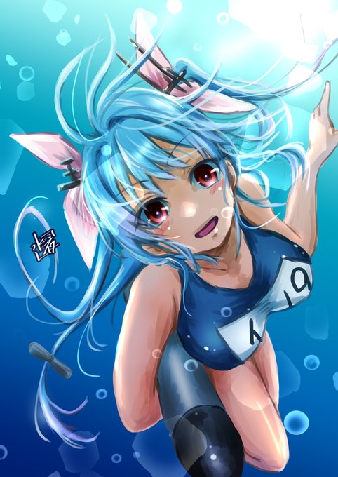 #海の日 
伊19さんの過去絵で(水中だけどw) 