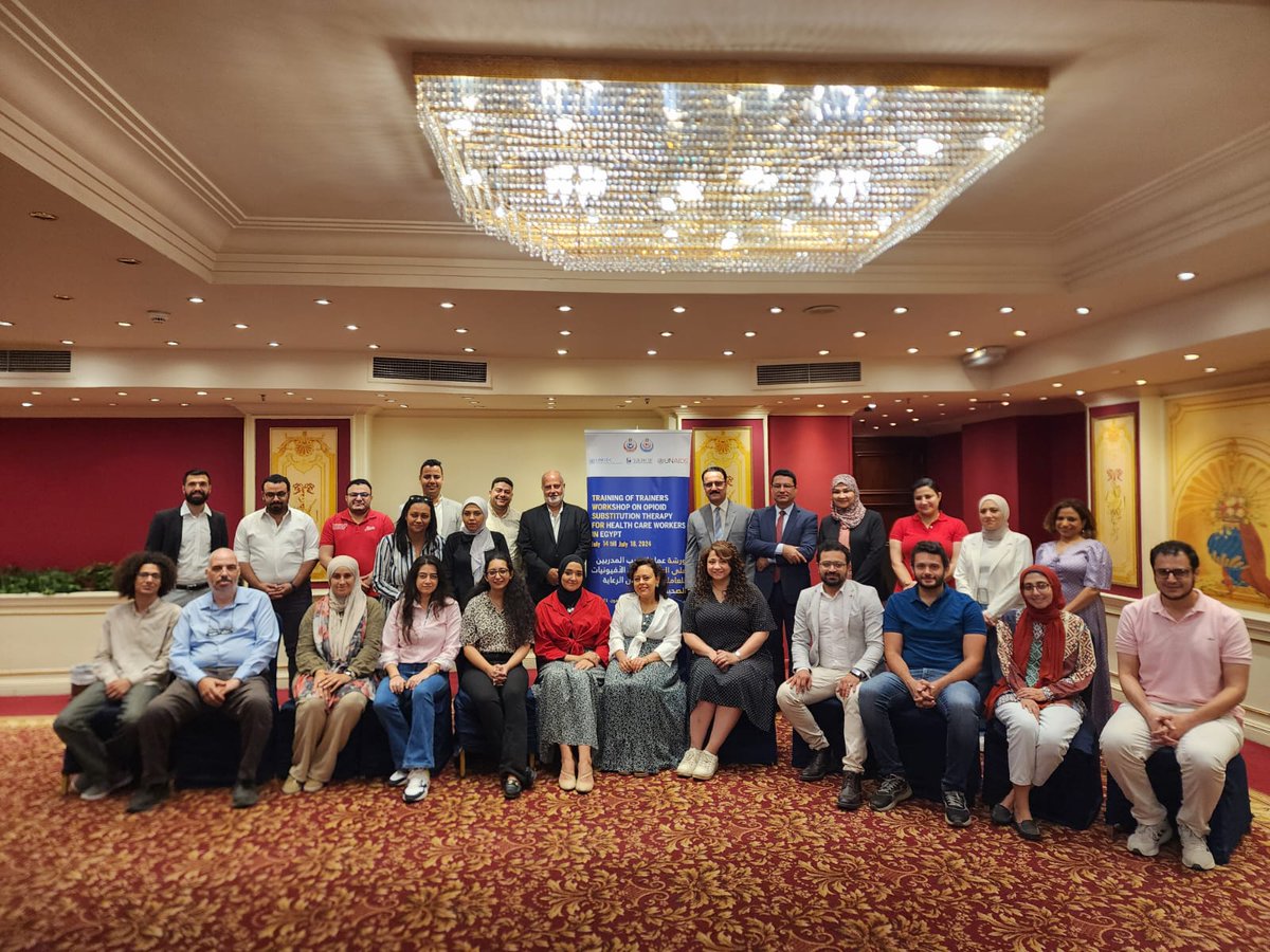mena_hra's tweet photo. MENAHRA, in partnership with
@mohpegypt, the General Secretariat of Mental Health and Addiction Treatment, @UNODC_ROMENA
and @UNAIDS is hosting a 5-day Training Trainers workshop on Opioid Substitution Therapy (OST) for healthcare workers in #Egypt. 🇪🇬 #OST #H_R https://t.co/2Nc1bybhBN