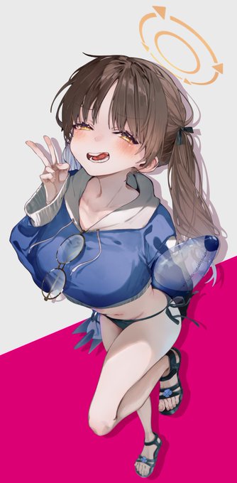 ブルアカ 水着モエ 修正版もあげ!!