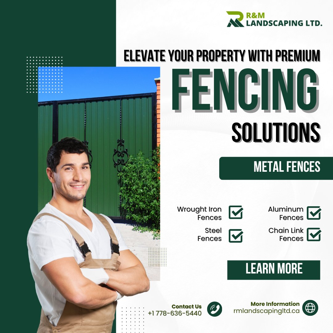 rm__landscaping's tweet photo. Elevate Your Property with Premium Fencing 🏡
Metal Fences:
🏰#WroughtIronFences
🛡️#AluminumFences
⚙️#SteelFences
🔗#ChainLinkFences
📞 Contact Us:

Phone: +1 778-636-5440
Website: https://t.co/LLT1UPNA3G
Email: info@rmlandscapingltd.ca

#FencingSolutions https://t.co/QHMm207D6A