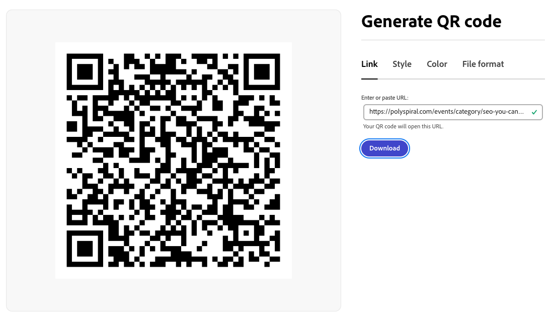 polyspiral's tweet photo. @AdobeExpress has a free QR code generator, brilliant :) https://t.co/The6ovHO5B